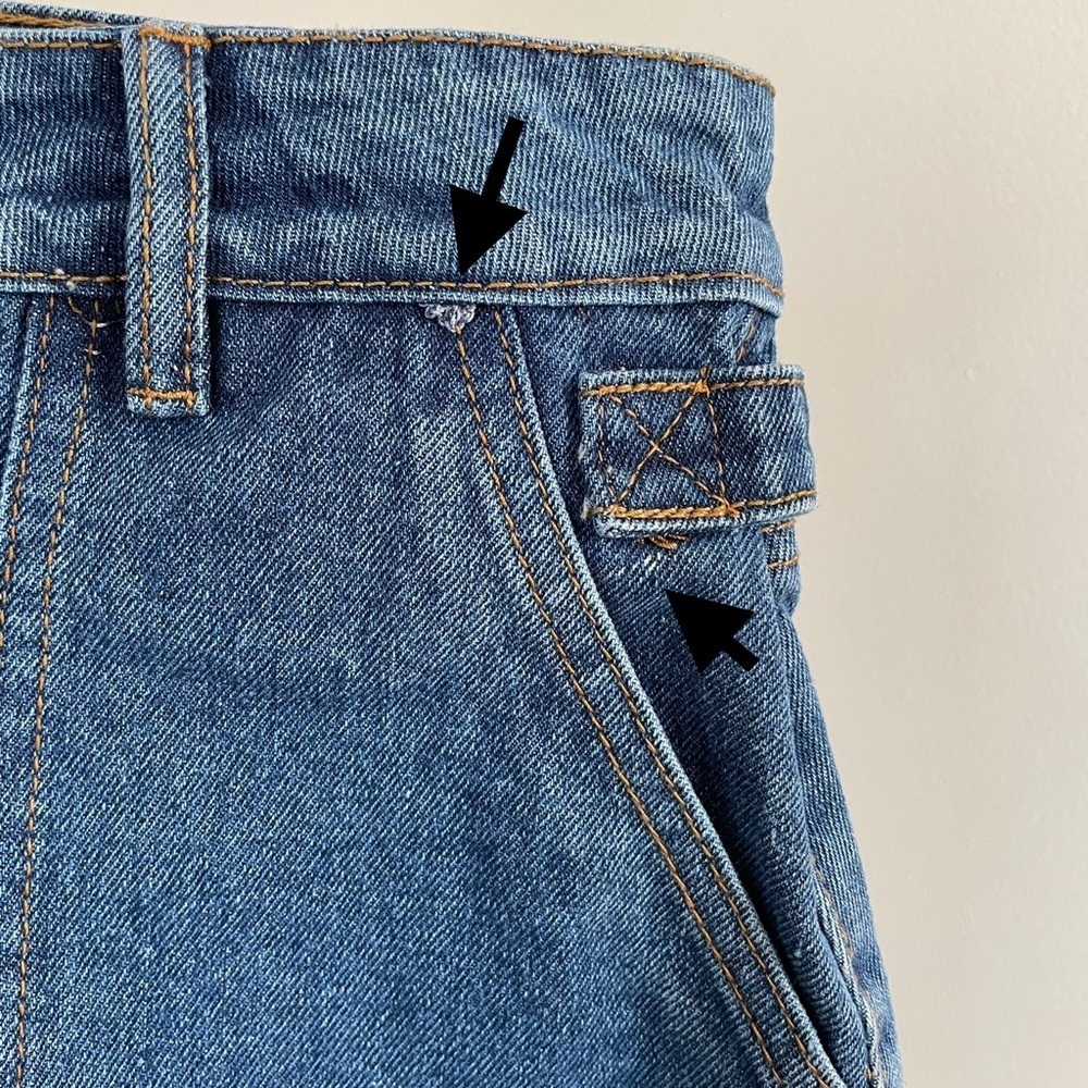 Nature Los Angeles 100% Cotton High-Rise Dark Denim Jean Skirt Women’s Small - Picture 13 of 15